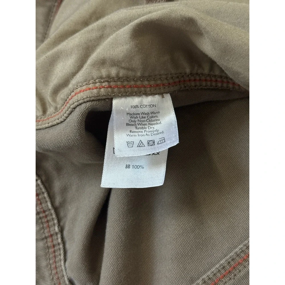 Vintage Eddie Bauer Mens XL Brown Cotton Canvas Full Zip Field Utility Jacket‎